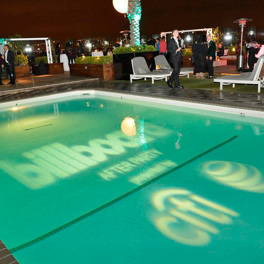 Gobo light projection in swimming pool for Billboad