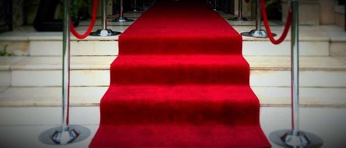 Red carpet for movie awards parties in Los Angeles