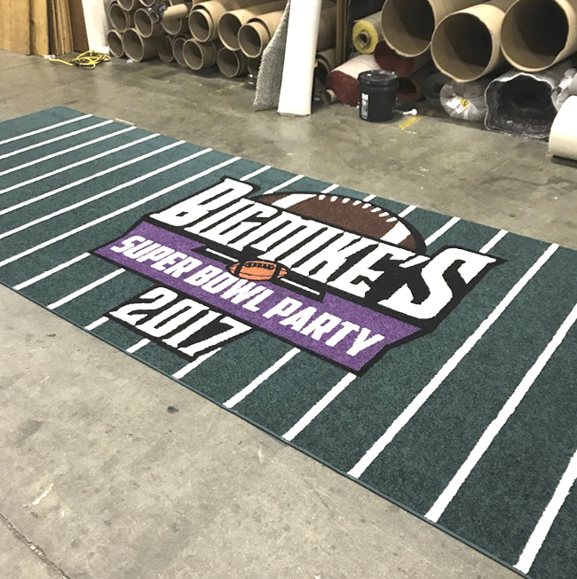 Custom event carpet created for Super Bowl event