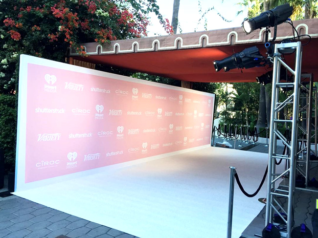 White Carpet with Pink step and repeat backdrop