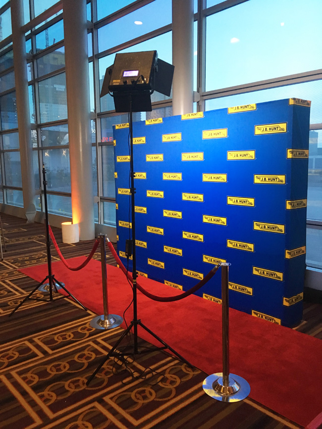 Blue Step and Repeat Backdrop