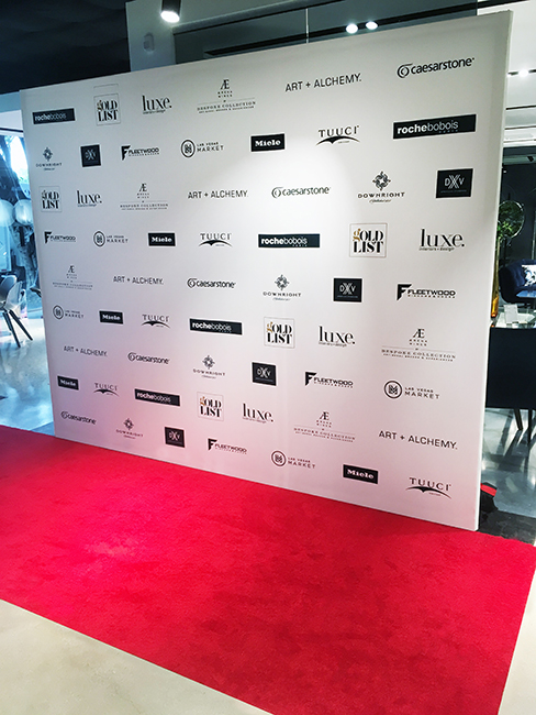 Luxe Interiors and Step and Repeat Backdrop
