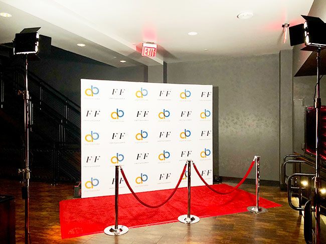 Step and repeat + red carpet installation