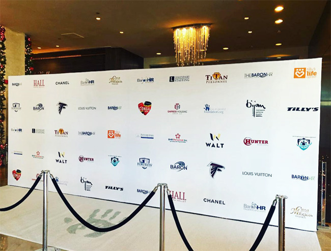 White Step and Repeat and Event Carpet Runner