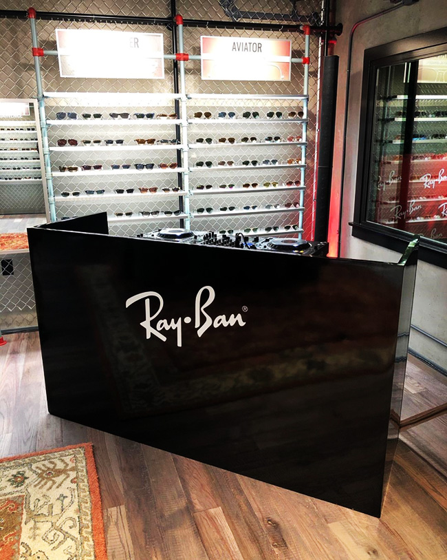Branded Ray Ban DJ Booth