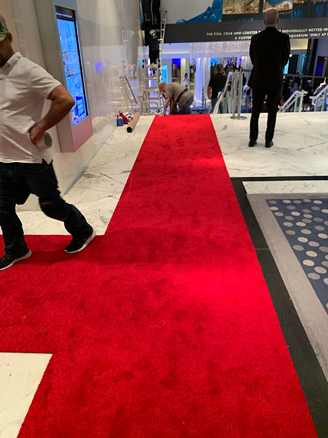 Red Carpet Installation on stairs 