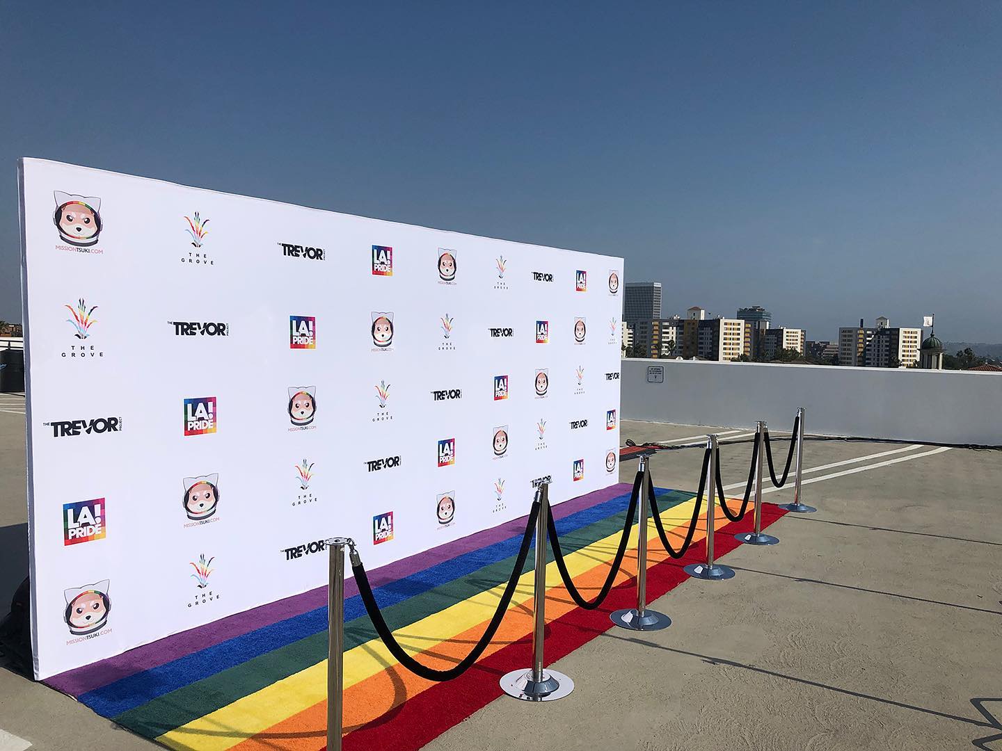 Bingo Under Stars Rainbow Carpet and Backdrop