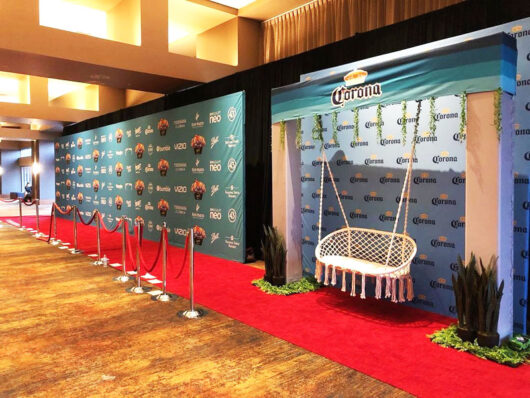 Red Carpet Backdrop with Swing