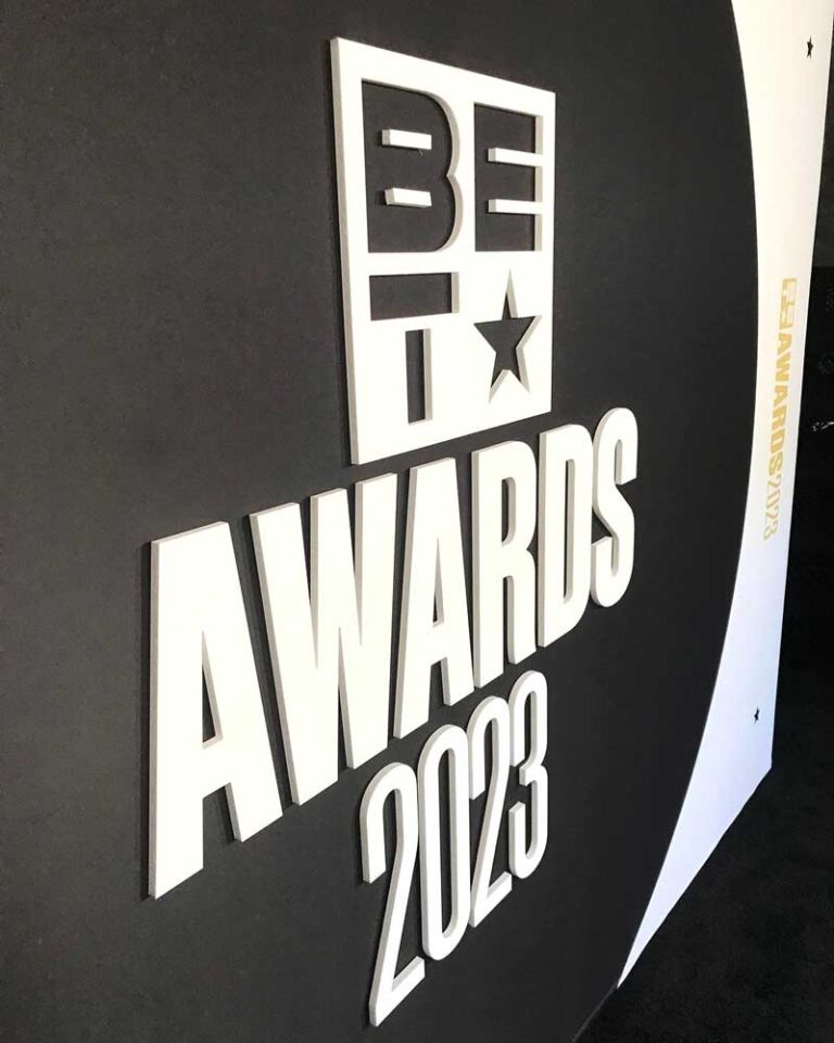 BET Awards Backdrop with 3D Logo - Red Carpet Systems