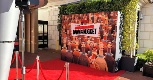 Chicken Run Dawn of the Nugget Red Carpet Backdrop