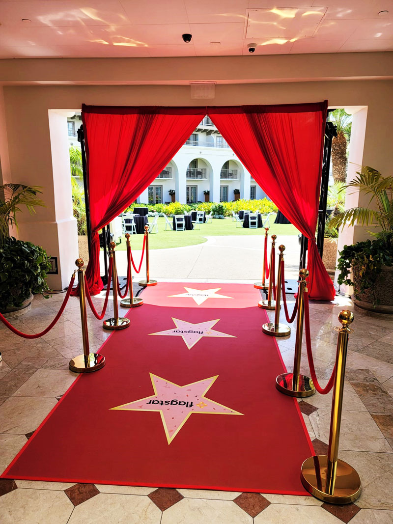 Custom Printed Red Carpet with Stars