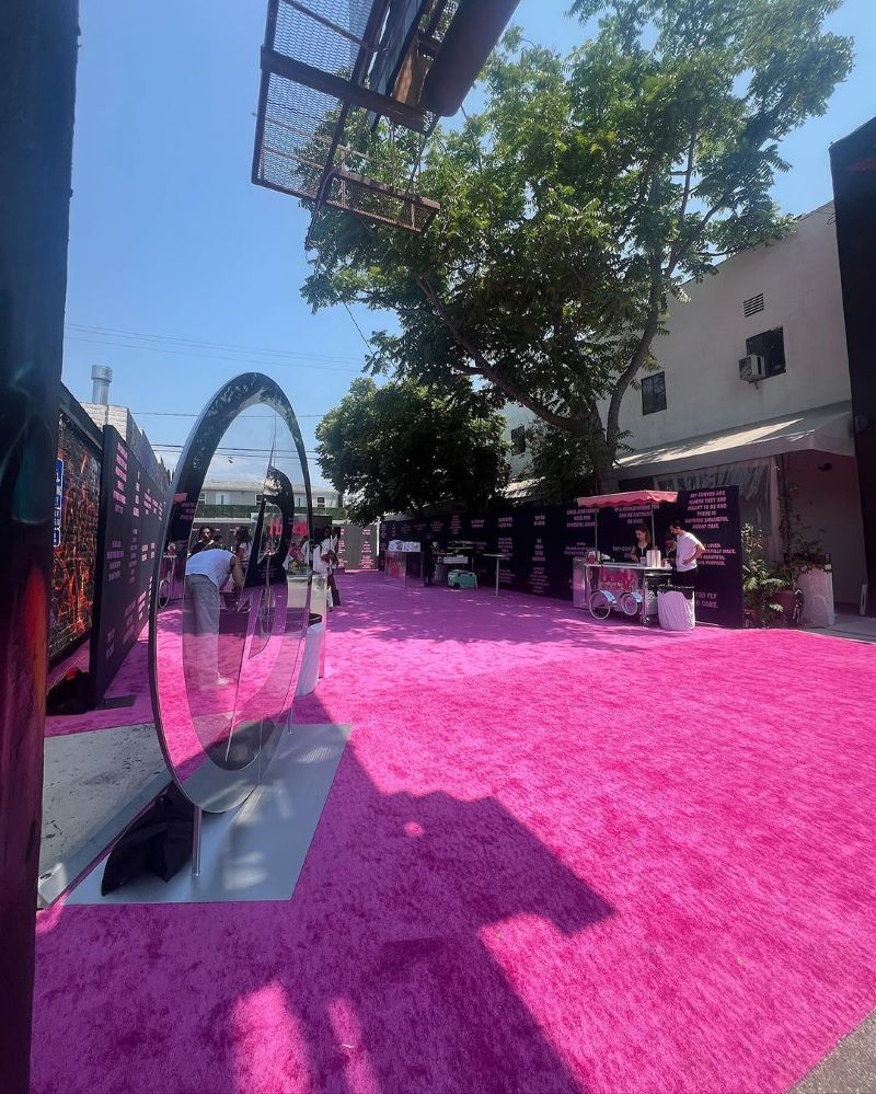 Pink Carpet installation