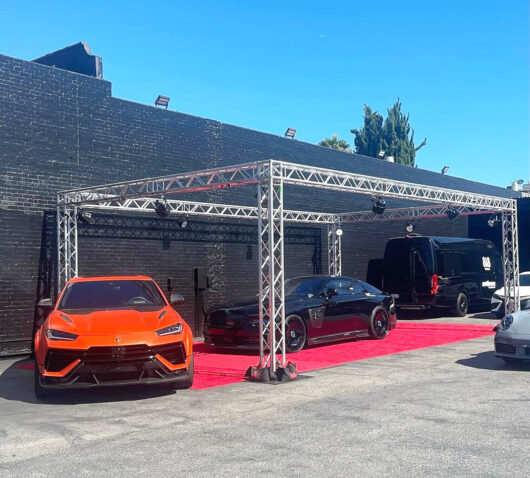 Red Carpet with Truss Car Showcase