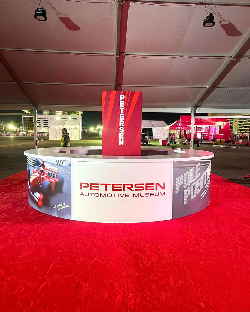 Petersen Automotive Museum branded circular bar