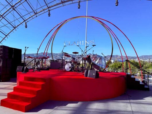 Half Moon Stage with Solid Skirt