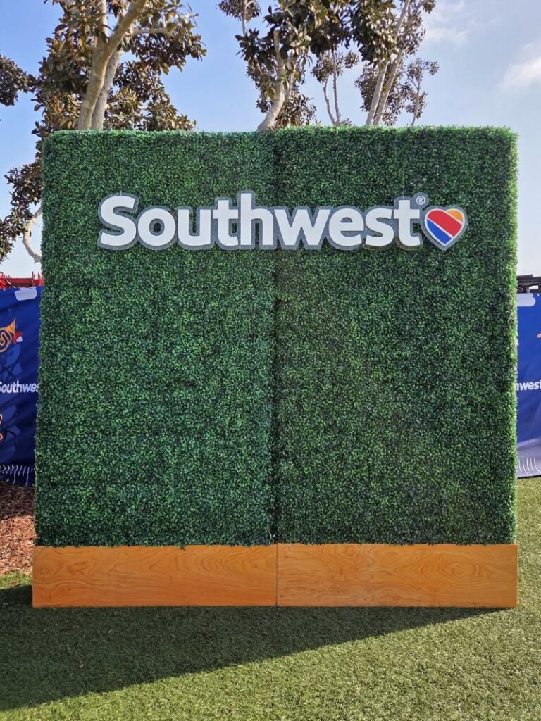 branded green hedges for Southwest airline.
