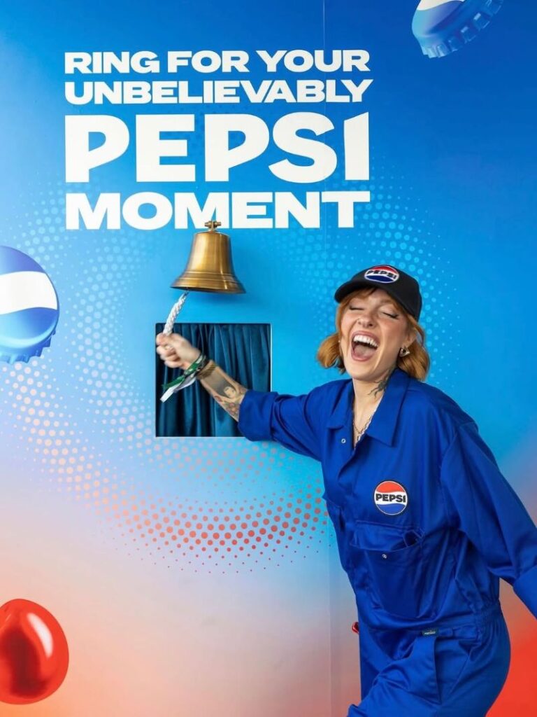 Pepsi Food Deserves facade with bell
