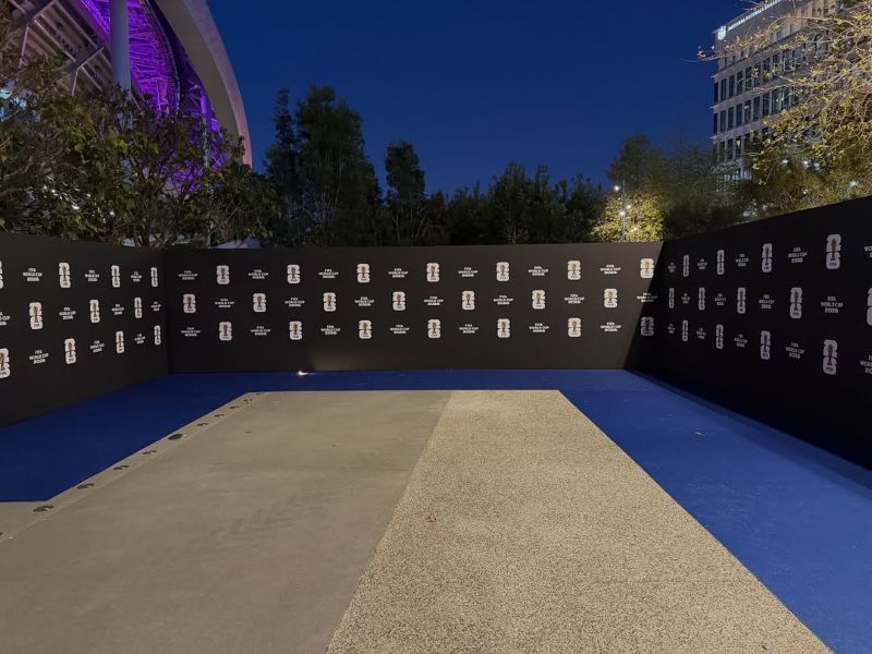 2026 FIFA World Cup Step and Repeat Backdrops installed at Sofi Stadium.